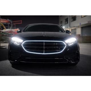 Priekšējā radiatora reste W223 AMG-Line stilā ar LED foto 1