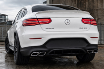 Mercedes GLC Coupe C253 2016–2023 Aizmugurējais difuzors ar izpūtēja uzgaļiem Silver (AMG63 dizains) foto 2