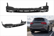 Mercedes GLC X253 2015–2022 Aizmugurējais difuzors ar izpūtēja uzgaļiem Silver (AMG63 Design) foto 1