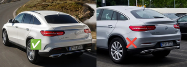 Mercedes GLE kupeja C292 2015–2019 Aizmugurējais difuzors ar izplūdes uzgaļiem Silver (GLE63 dizains) foto 4