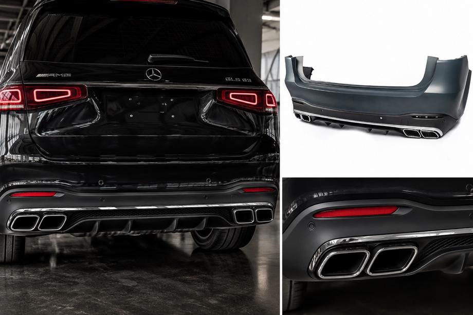 Mercedes GLS X167 2019– Aizmugurējais buferis ar AMG difuzoru GLS63 Image