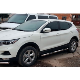 Sānu aizsargcaurules (2017-2021, 2 gab., nerūsējošais tērauds) Nissan Qashqai 2014–2021 foto 1