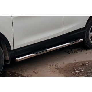 Sānu aizsargcaurules (2017-2021, 2 gab., nerūsējošais tērauds) Nissan Qashqai 2014–2021 foto 2