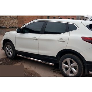 Sānu aizsargcaurules (2017-2021, 2 gab., nerūsējošais tērauds) Nissan Qashqai 2014–2021 foto 4