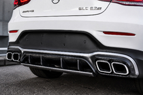 Mercedes GLC Coupe C253 2016–2023 Aizmugurējais difuzors ar uzgaļiem Silver (AMG63 dizains 2020-2022) foto 2