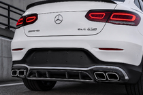 Mercedes GLC Coupe C253 2016–2023 Aizmugurējais difuzors ar uzgaļiem Silver (AMG63 dizains 2020-2022) foto 3