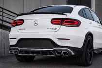 Mercedes GLC Coupe C253 2016–2023 Aizmugurējais difuzors ar uzgaļiem Silver (AMG63 dizains 2020-2022) foto 4