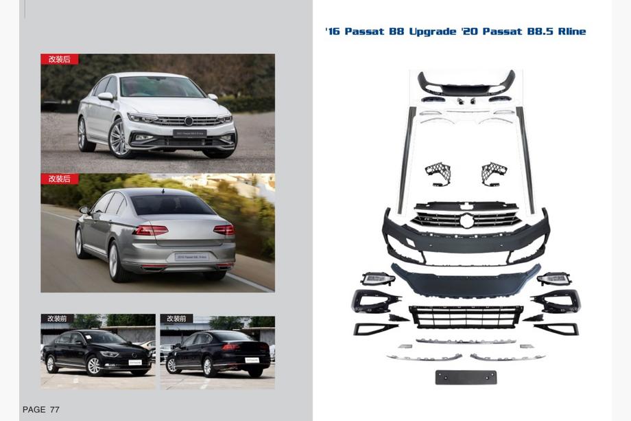 Volkswagen Passat B8 2015–2023 R-Line 2020+ restailinga komplekts Image