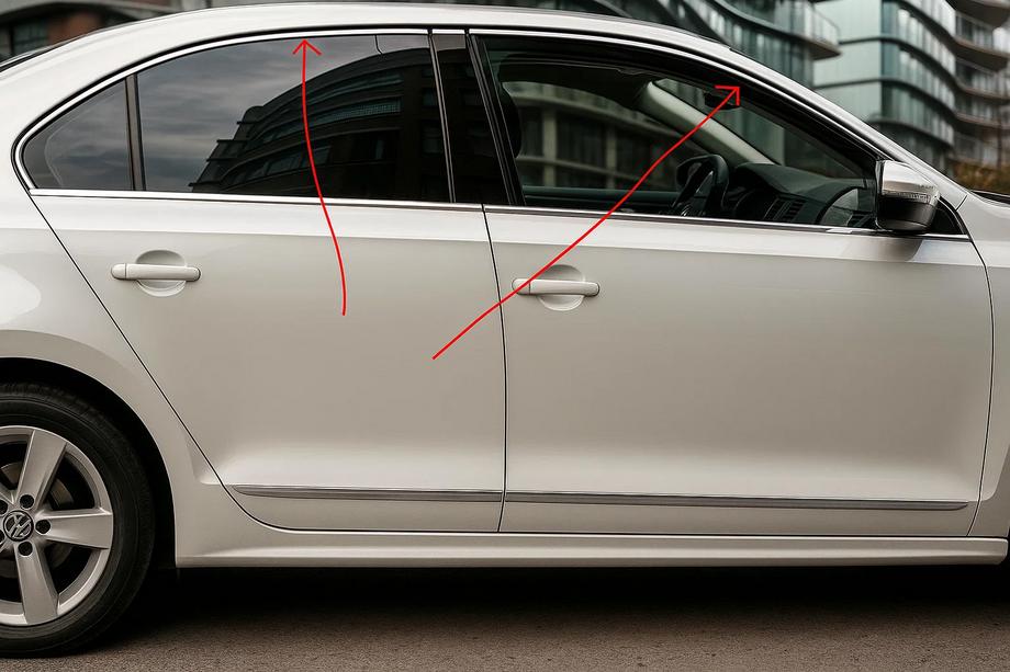 Volkswagen Jetta 2011–2018 Augšējās logu līstes 6 gab., nerūsējošais tērauds Image