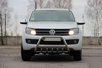 Volkswagen Amarok 2010–2022 Priekšējais bullbar WT003 (nerūsējošais tērauds) foto 2