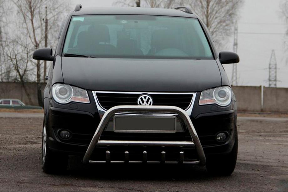 Volkswagen Touran 2003–2010 Priekšējais bullbar WT003 (nerūsējošais tērauds) 60 mm, ar uzrakstu Image
