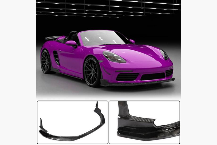 Porsche Boxster/Cayman 982 (718) 2016– Priekšējā bampera lūpa Lip V1 (2016-2019, oglekļa šķiedra) Image