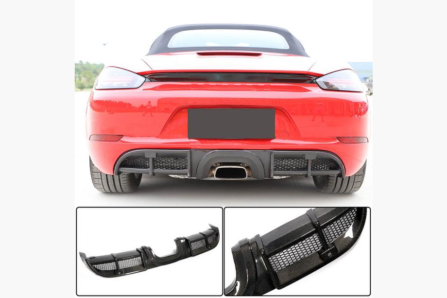 Porsche Boxster/Cayman 982 (718) 2016– Aizmugurējā bufera difuzors V1 (2016-2019, oglekļa šķiedra) Image