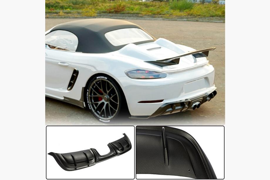 Porsche Boxster/Cayman 982 (718) 2016– Aizmugurējā bufera difuzors V3 (2016-2019, Oglekļa šķiedra) Image