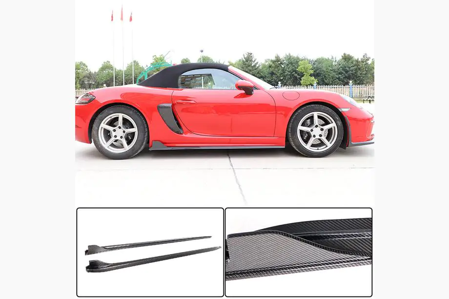 Porsche Boxster/Cayman 982 (718) 2016– Sānu sliekšņu uzlikas V1 (2016-2019, karbons) Image