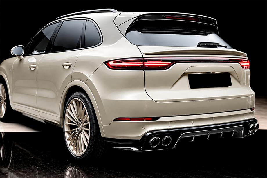 Porsche Cayenne 2018– Aizmugurējā bampera difuzors (2018-2023, Oglekļa šķiedra) Image