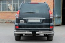 Toyota Land Cruiser Prado 120 2002–2009 Aizmugurējie dubultie stūru aizsargi AK003-1 (2 gab., nerūsējošais tērauds) foto 2