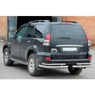 Aizmugurējie dubultie stūru aizsargi AK003-1 (2 gab., nerūsējošais tērauds) Toyota Land Cruiser Prado 120 2002–2009 foto 1