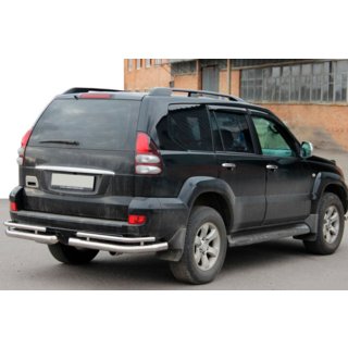 Aizmugurējie dubultie stūru aizsargi AK003-1 (2 gab., nerūsējošais tērauds) Toyota Land Cruiser Prado 120 2002–2009 foto 3