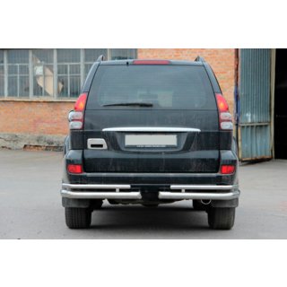 Aizmugurējie dubultie stūru aizsargi AK003-1 (2 gab., nerūsējošais tērauds) Toyota Land Cruiser Prado 120 2002–2009 foto 2