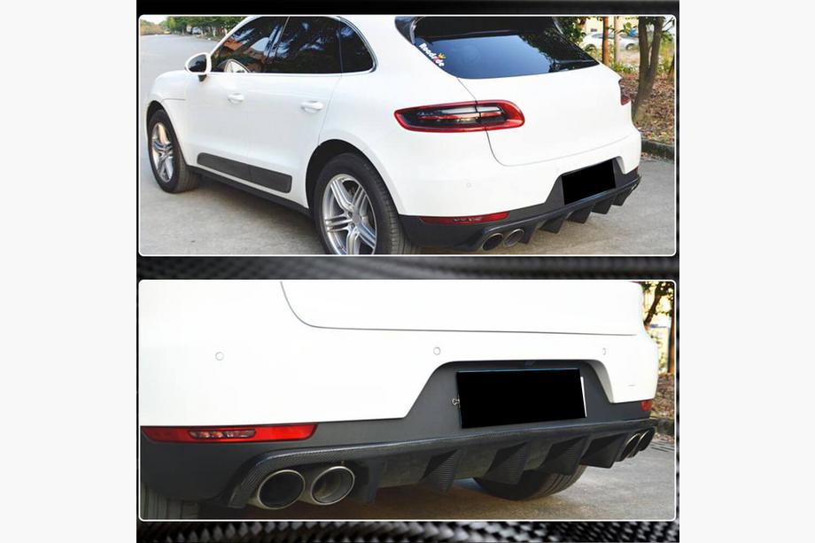 Porsche Macan 2014–2024 Aizmugurējā bufera difuzors V1 (2014-2021, Oglekļa šķiedra) Foto 3