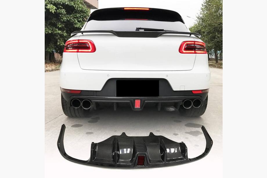 Porsche Macan 2014–2024 Aizmugurējā bampera difuzors V2 (2014-2021, oglekļa šķiedra) Image