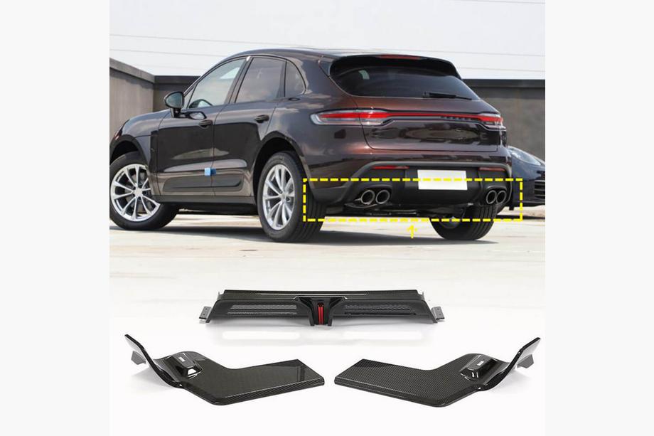 Porsche Macan 2014–2024 Aizmugurējā bampera difuzors V2 (2021+, oglekļa šķiedra) Image