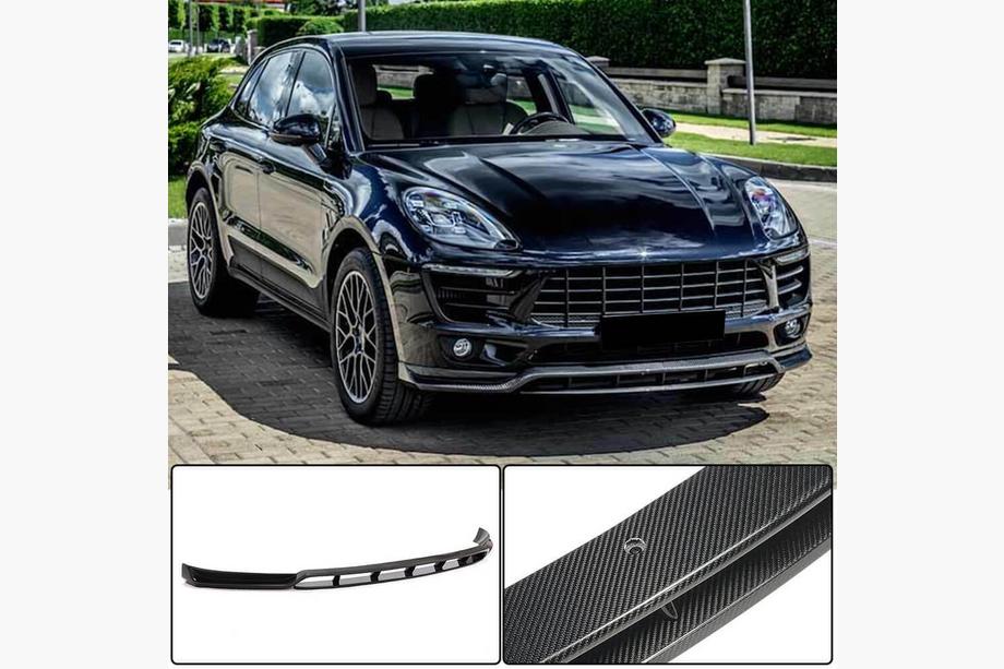 Porsche Macan 2014–2024 Priekšējā bufera lūpas uzlika Lip V2 (2014-2018, Karbons) Image