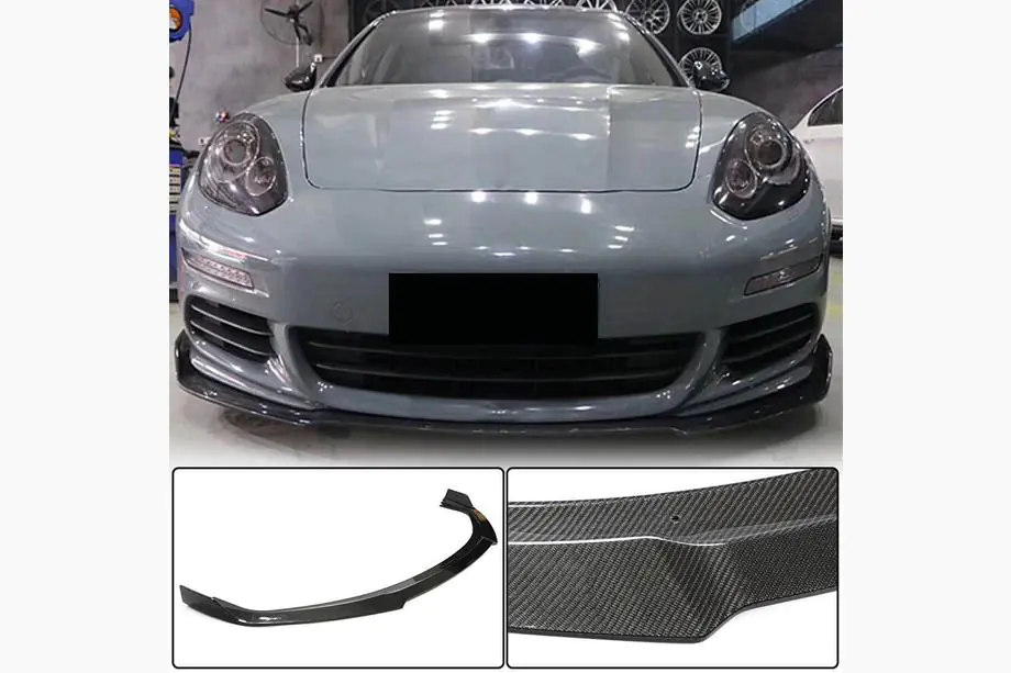 Porsche Panamera 2009–2016 Priekšējā bampera lūpa (Base 2013-2016, oglekļa šķiedra) Image
