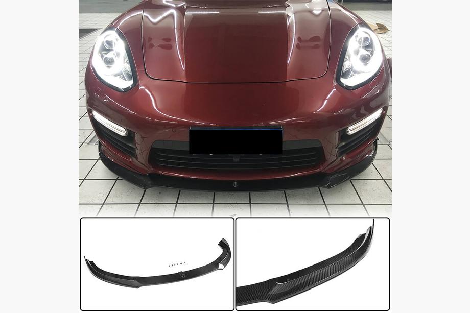 Porsche Panamera 2009–2016 Oglekļa šķiedras priekšējā bampera lūpa Lip V1 (Turbo/Turbo S/GTS) Image