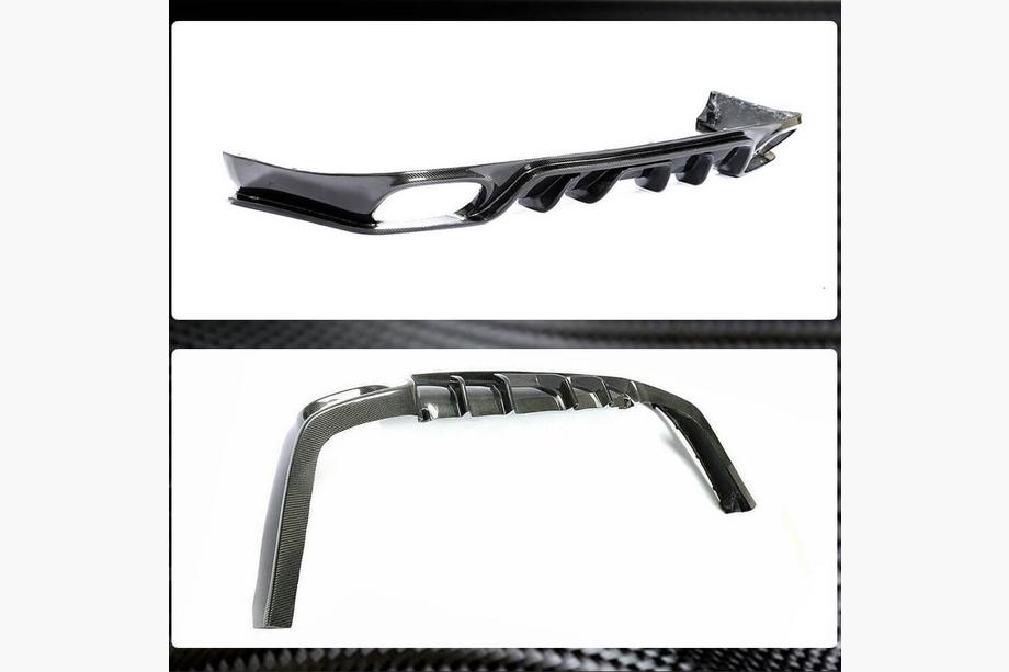 Porsche Panamera 2009–2016 Aizmugurējā bampera difuzors (2009-2013, oglekļa šķiedra) Foto 4