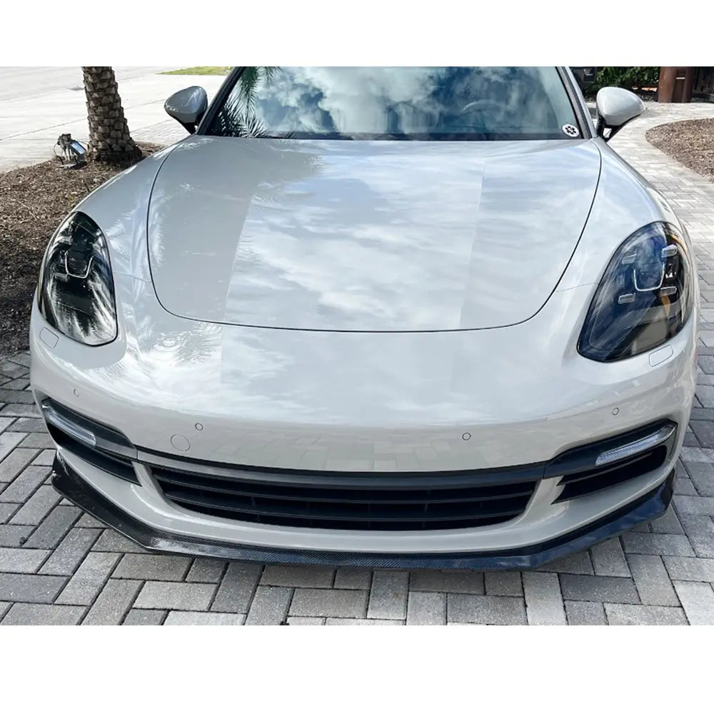 Porsche Panamera 2016–2023 Priekšējā bampera lūpa Lip (2016-2020, oglekļa šķiedra) foto 6
