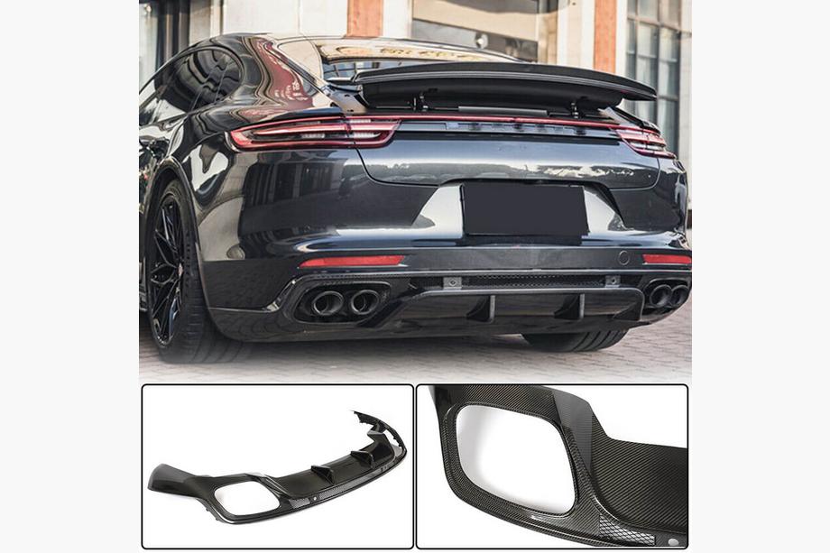 Porsche Panamera 2016–2023 Aizmugurējā bufera difuzors (2016-2020, Oglekļa šķiedra) Image