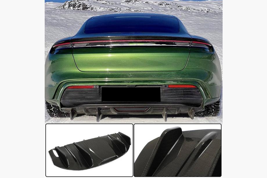 Porsche Taycan 2019– Aizmugurējā bampera difuzors (2019-2024 Base SD, oglekļa šķiedra) Image