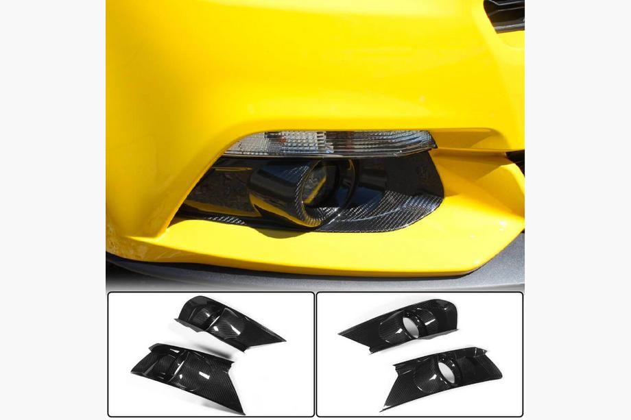 Ford Mustang 2015–2023 Miglas lukturu uzlikas V2 (2015-2017, Karbons) Image
