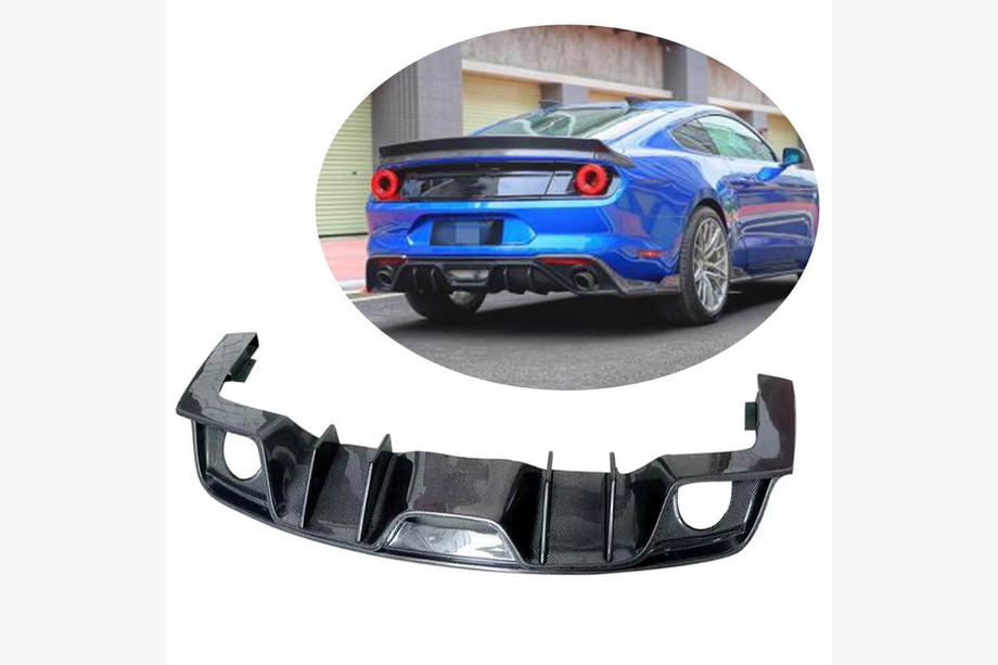 Ford Mustang 2015–2023 Aizmugurējā bampera difuzors V1 (2018-2021, Oglekļa šķiedra) Image