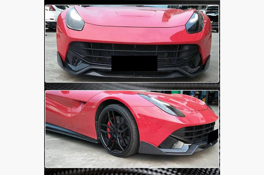Ferrari F12 Berlinetta 2012–2017 Priekšējā bampera lūpa Lip (2012-2014, Oglekļa šķiedra) Foto 3