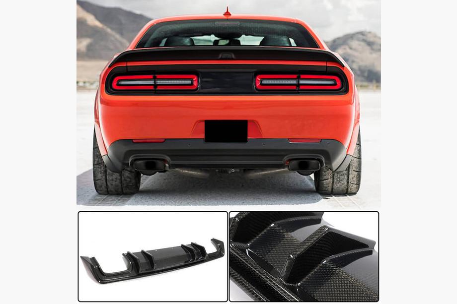 Dodge Challenger 2008–2023 Aizmugurējā bampera difuzors (2015-2023, oglekļa šķiedra) Image