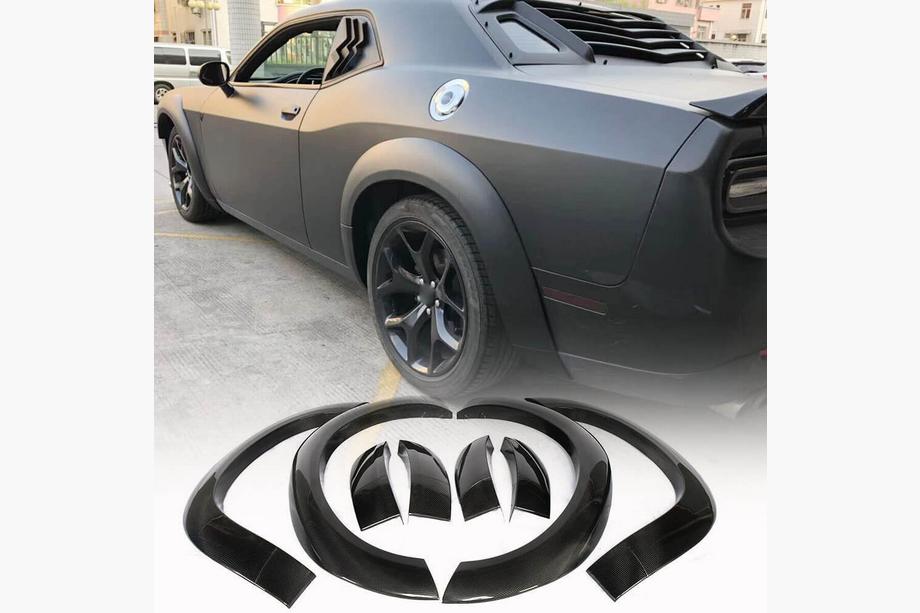 Dodge Challenger 2008–2023 Riteņu arku uzlikas (2015-2019, Karbons) Foto 1