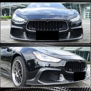 Priekšējā bampera lūpas uzlika Lip V1 (Base/S/S Q4 2013-2017, karbons) Maserati Ghibli 2013–2023 foto 3