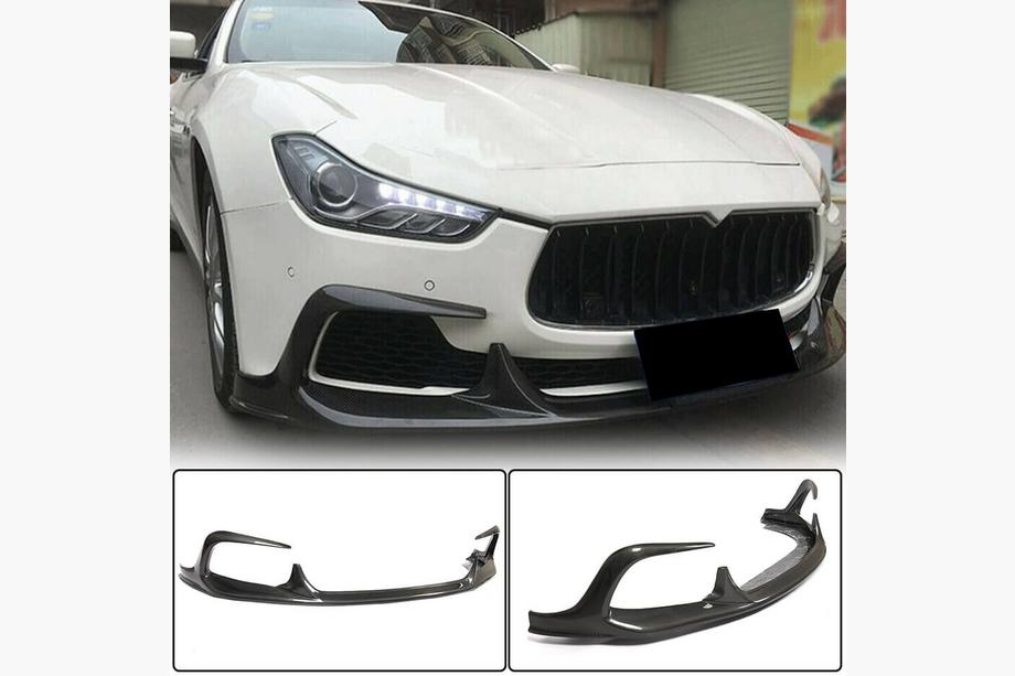 Maserati Ghibli 2013–2023 Priekšējā bampera lūpas uzlika Lip V1 (Base/S/S Q4 2013-2017, karbons) Image