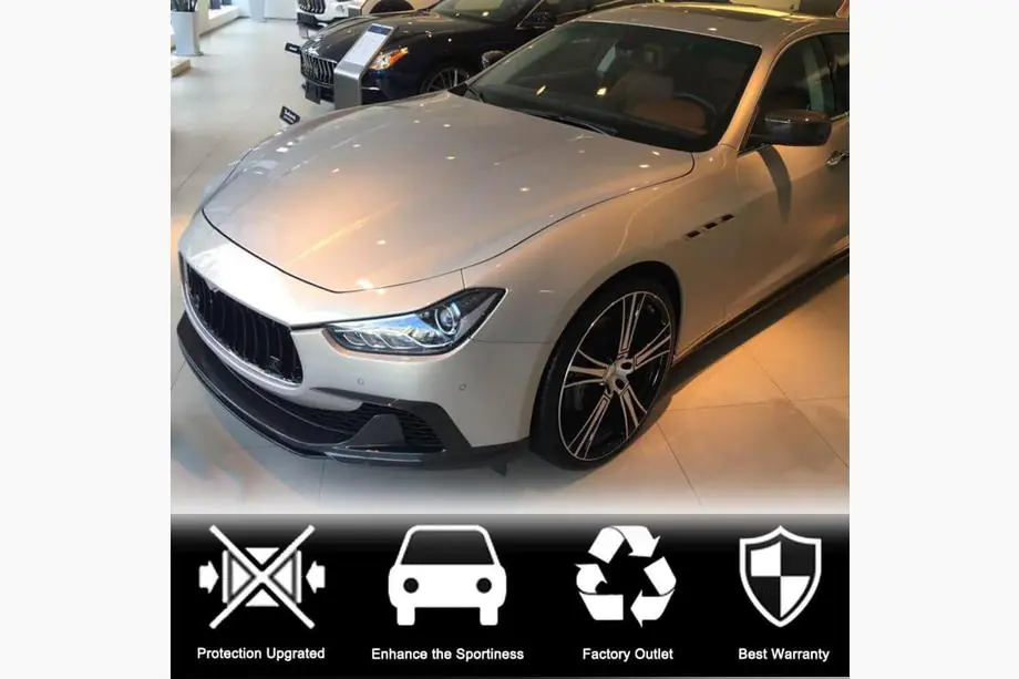 Maserati Ghibli 2013–2023 Priekšējā bampera lūpa Lip V3 (Base/S/S Q4 2013-2017, oglekļa šķiedra) Foto 2