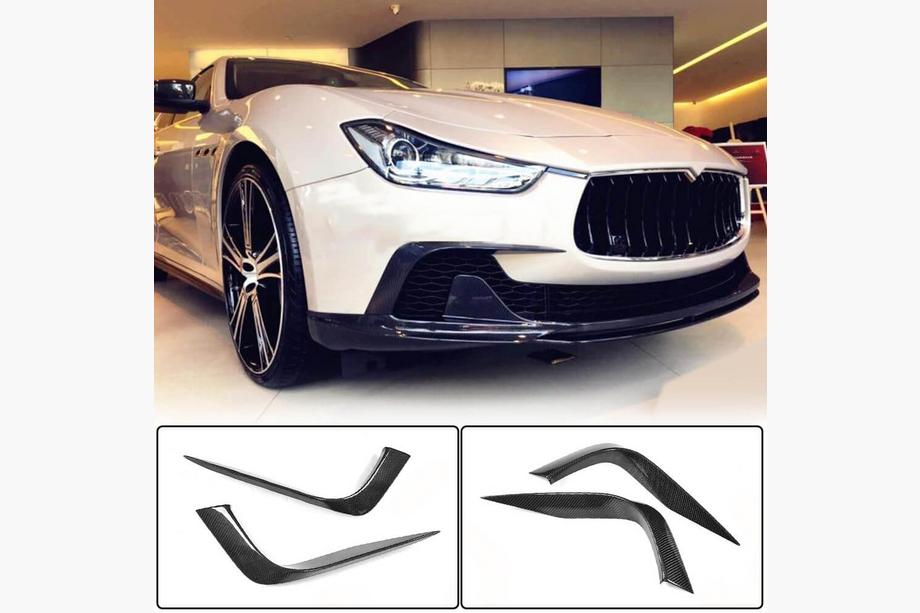 Maserati Ghibli 2013–2023 Priekšējā bampera uzlikas (Base/S/S Q4 2013-2017, oglekļa šķiedra) Foto 1