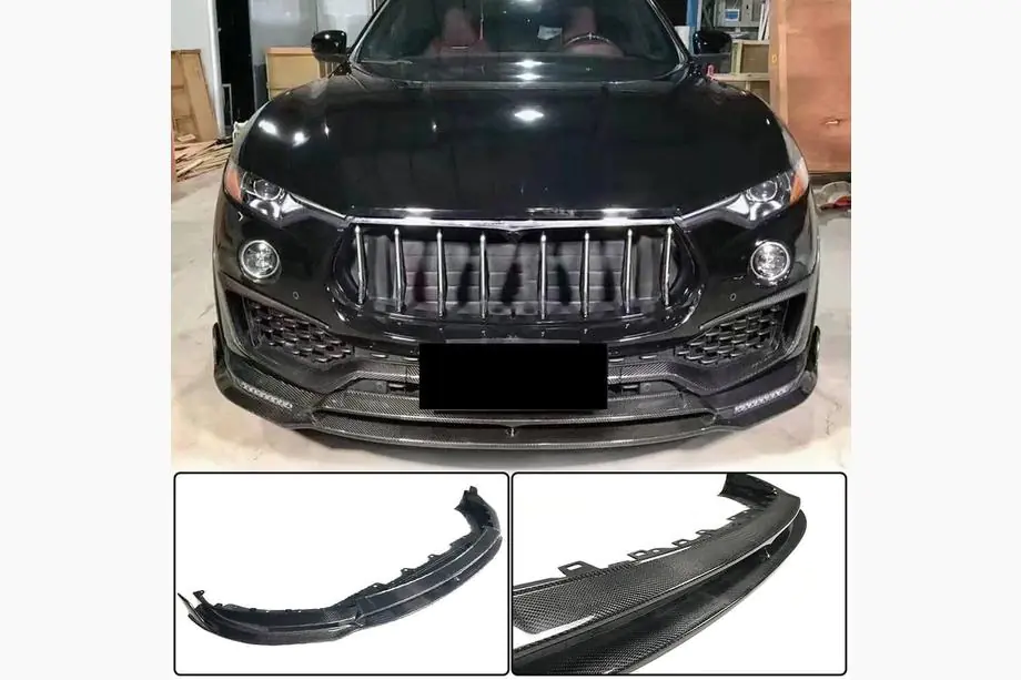 Maserati Levante 2016– Priekšējā bampera lūpa Lip V2 (Base/S, oglekļa šķiedra) Foto 1