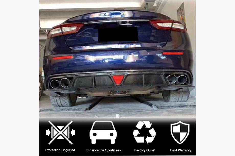 Maserati Quattroporte 2013–2023 Aizmugurējā bufera difuzors V1 (S/S Q4 2017-2020, oglekļa šķiedra) Foto 2