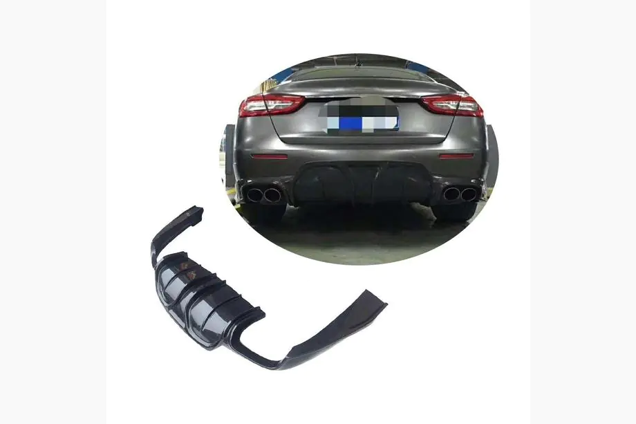 Maserati Quattroporte 2013–2023 Aizmugurējā bufera difuzors V2 (S/S Q4 2017-2020, oglekļa šķiedra) Image