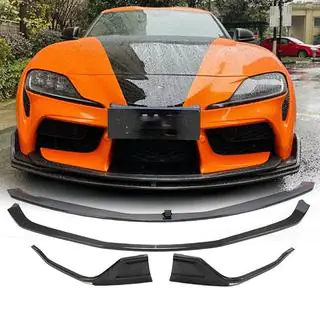 Priekšējā bampera lūpa (lip) Lip V2 (oglekļa šķiedra) Toyota Supra 2019– foto 1