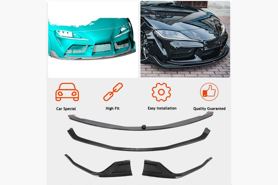 Toyota Supra 2019– Priekšējā bampera lūpa (lip) Lip V2 (oglekļa šķiedra) Foto 6