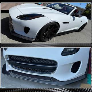 Priekšējā bampera lūpas uzlika (Base 2017-2019, oglekļa šķiedra) Jaguar F-Type 2013–2024 foto 4