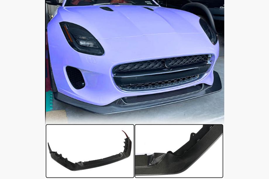Jaguar F-Type 2013–2024 Priekšējā bampera lūpas uzlika (Base 2017-2019, oglekļa šķiedra) Foto 1